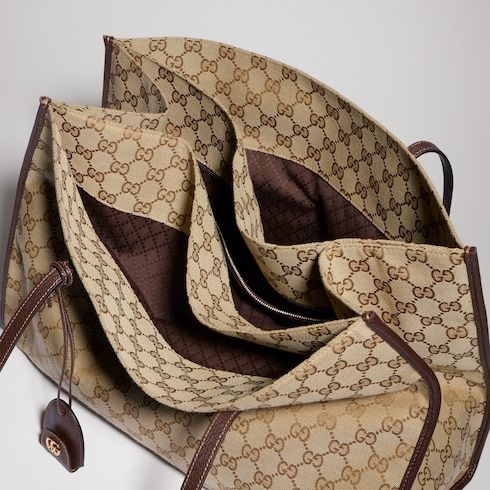 Large Londra Designer Shoulder Tote With GG Canvas And Zip Compartment
