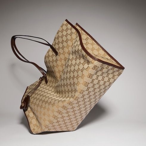 Large Londra Designer Shoulder Tote With GG Canvas And Zip Compartment