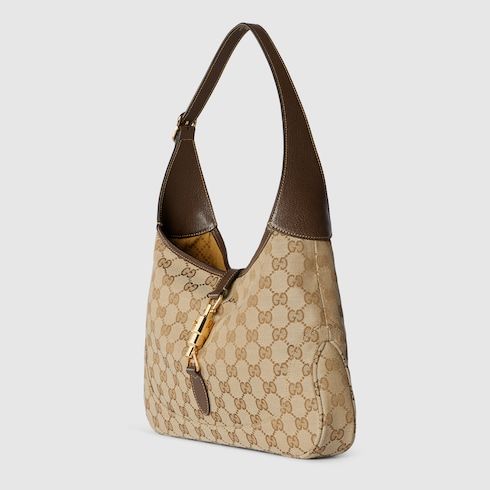 Medium Jackie Luxury Handbag With GG Canvas And Piston Closure