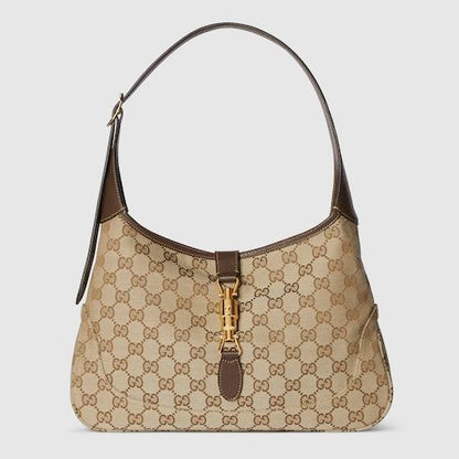 Medium Jackie Luxury Handbag With GG Canvas And Piston Closure
