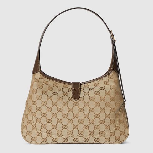 Medium Jackie Luxury Handbag With GG Canvas And Piston Closure