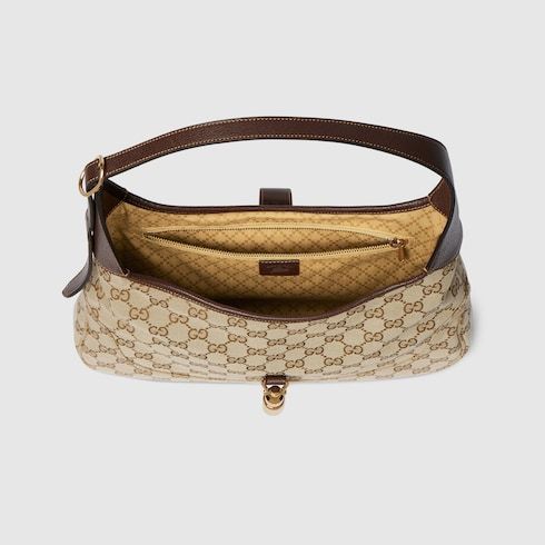 Medium Jackie Luxury Handbag With GG Canvas And Piston Closure