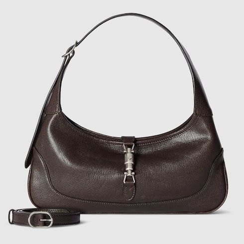Medium Jackie Slim Luxury Handbag With Soft Grainy Leather And Piston Closure