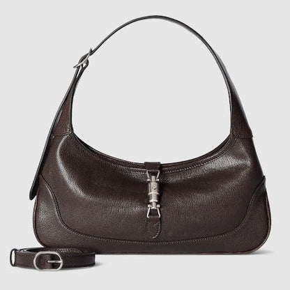 Medium Jackie Slim Luxury Handbag With Soft Grainy Leather And Piston Closure