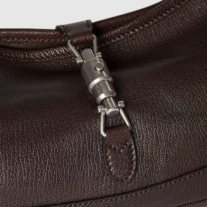 Medium Jackie Slim Luxury Handbag With Soft Grainy Leather And Piston Closure