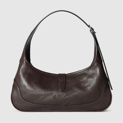Medium Jackie Slim Luxury Handbag With Soft Grainy Leather And Piston Closure