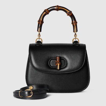 Mini Bamboo 1947 Luxury Handbag With Soft Grainy Leather And Click Closure
