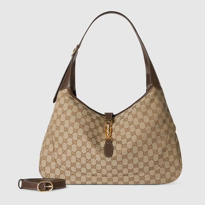 Large Crossbody Luxury Handbag With GG Canvas And Piston Closure