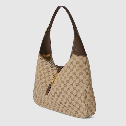 Large Crossbody Luxury Handbag With GG Canvas And Piston Closure