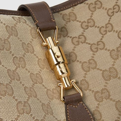 Large Crossbody Luxury Handbag With GG Canvas And Piston Closure