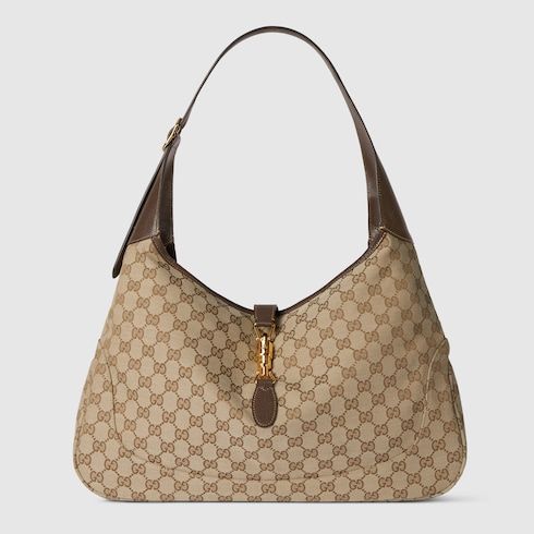 Large Crossbody Luxury Handbag With GG Canvas And Piston Closure