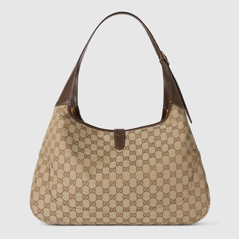 Large Crossbody Luxury Handbag With GG Canvas And Piston Closure