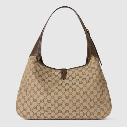 Large Crossbody Luxury Handbag With GG Canvas And Piston Closure