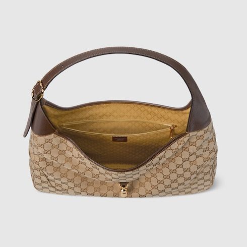Large Crossbody Luxury Handbag With GG Canvas And Piston Closure