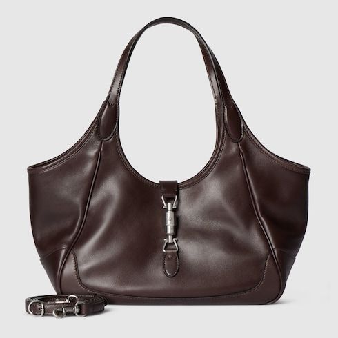 Small Mercato Designer Shoulder Tote With Soft Leather And Piston Closure