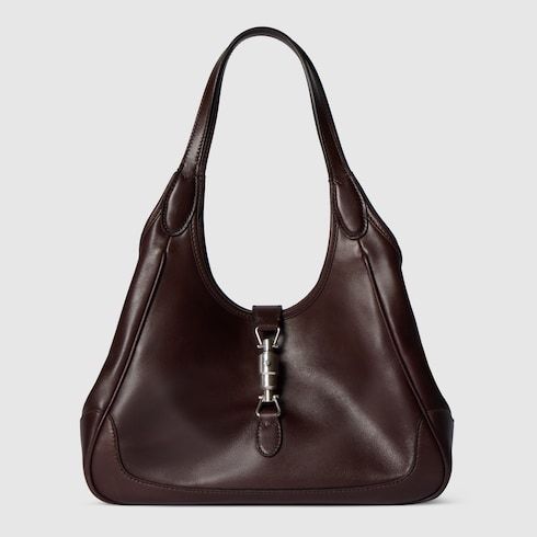 Small Mercato Designer Shoulder Tote With Soft Leather And Piston Closure