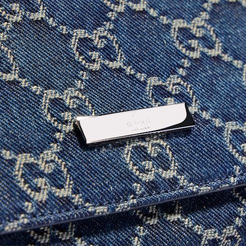 Small Designer Pouch With Strap And Denim