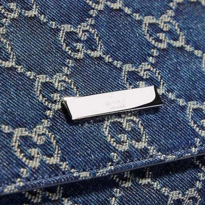 Small Designer Pouch With Strap And Denim