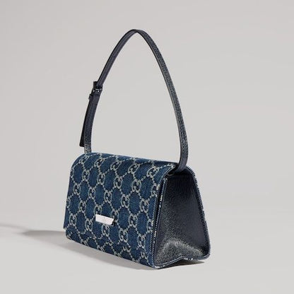 Small Designer Pouch With Strap And Denim