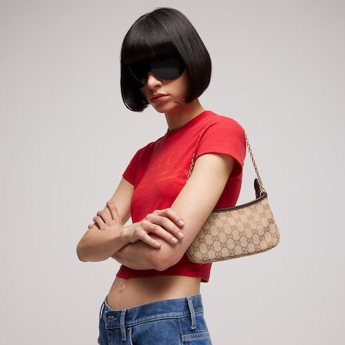 Gossip Small Shoulder Luxury Handbag With GG Canvas