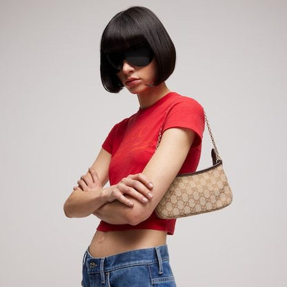 Gossip Small Shoulder Luxury Handbag With GG Canvas