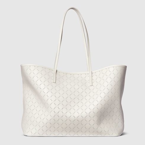 Tribeca Large Designer Shoulder Tote With Perforated GG Leather