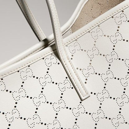 Tribeca Large Designer Shoulder Tote With Perforated GG Leather