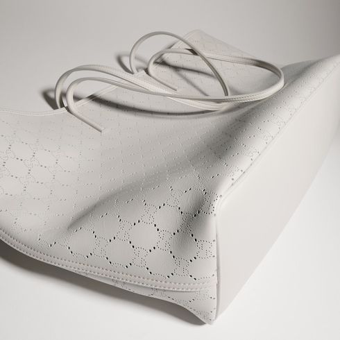 Tribeca Large Designer Shoulder Tote With Perforated GG Leather