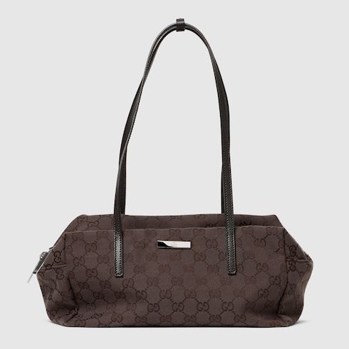 Medium Boston Luxury Handbag With GG Canvas And Web