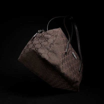 Medium Boston Luxury Handbag With GG Canvas And Web