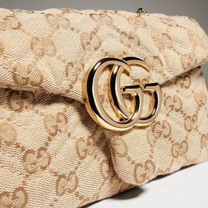 GG Marmont Mini Shoulder Luxury Handbag GG Canvas With Gold-Toned Hardware