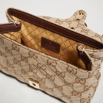 GG Marmont Mini Shoulder Luxury Handbag GG Canvas With Gold-Toned Hardware