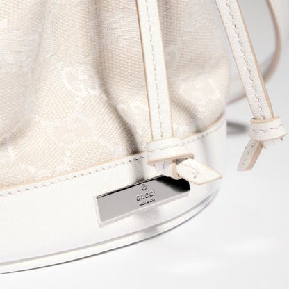 Mini Bucket Luxury Handbag With GG Denim And Logo Plaque