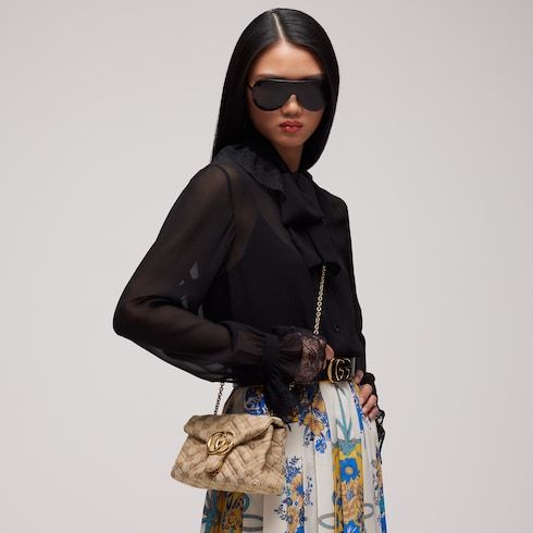 GG Marmont Mini Shoulder Luxury Handbag GG Canvas With Gold-Toned Hardware