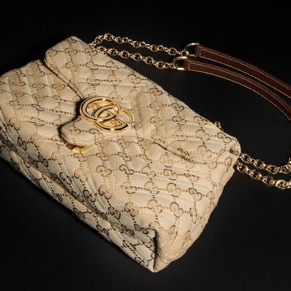 Small Shoulder Luxury Handbag With Canvas