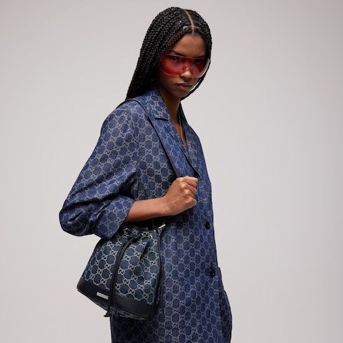 Venice Small Bucket Luxury Handbag GG Denim