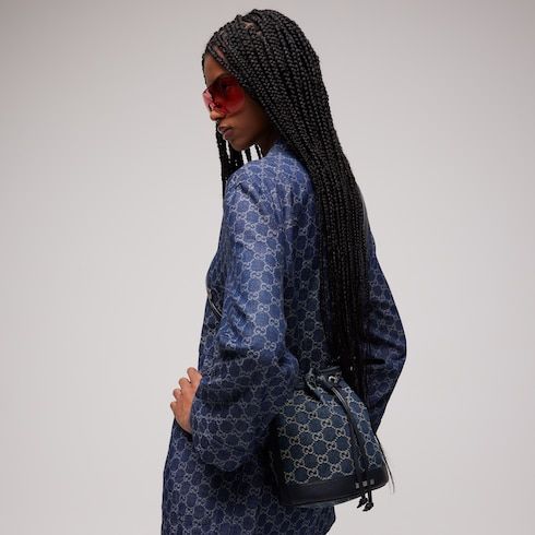 Venice Small Bucket Luxury Handbag GG Denim
