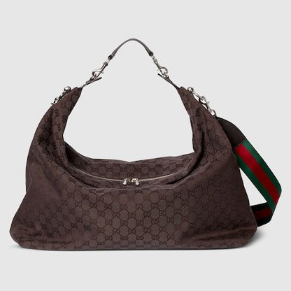 Large Crossbody Luxury Handbag With GG Canvas And Detachable Strap