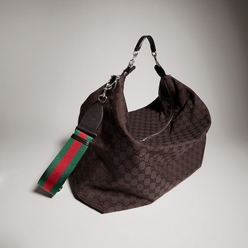 Large Crossbody Luxury Handbag With GG Canvas And Detachable Strap