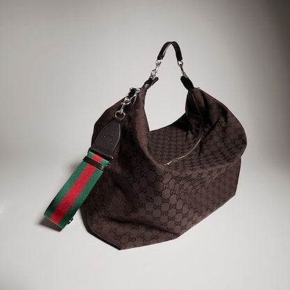 Large Crossbody Luxury Handbag With GG Canvas And Detachable Strap
