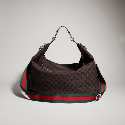 Large Crossbody Luxury Handbag With GG Canvas And Detachable Strap