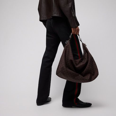 Large Crossbody Luxury Handbag With GG Canvas And Detachable Strap