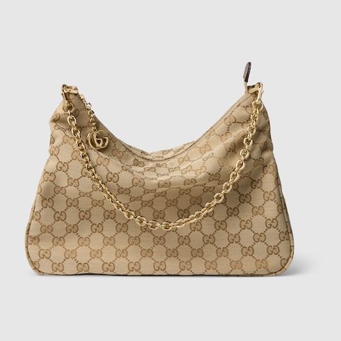 Lady Lunetta Chain Medium Shoulder Luxury Handbag With GG Coated Canvas