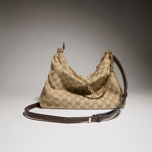 Lady Lunetta Chain Medium Shoulder Luxury Handbag With GG Coated Canvas
