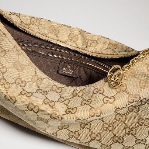Lady Lunetta Chain Medium Shoulder Luxury Handbag With GG Coated Canvas