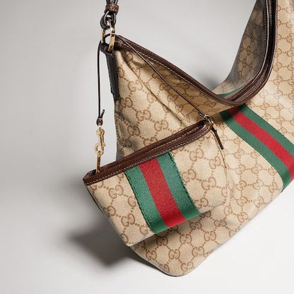 Large Shoulder Luxury Handbag With Web