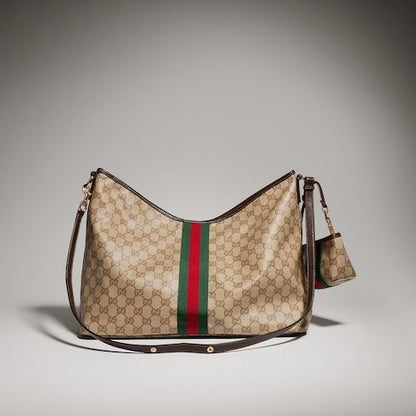 Large Shoulder Luxury Handbag With Web