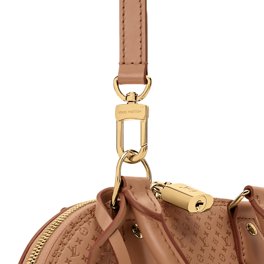 Alma BB Minigram Hazelnut Calfskin Handbag