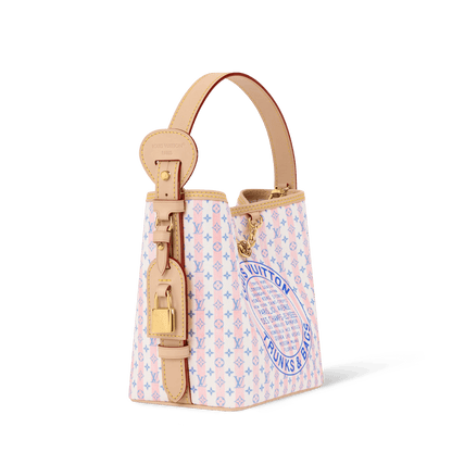 All In BB Monogram Mini Blue Coated Canvas Handbag