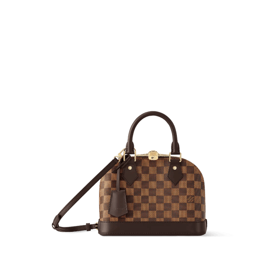 Alma BB Damier Ebene Dark Chocolate Canvas Crossbody Bag